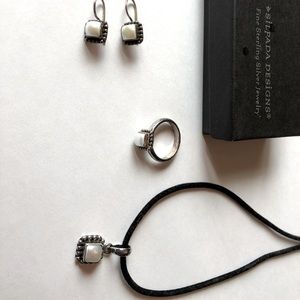 Silpada necklace, ring & earrings.  Antique pearl